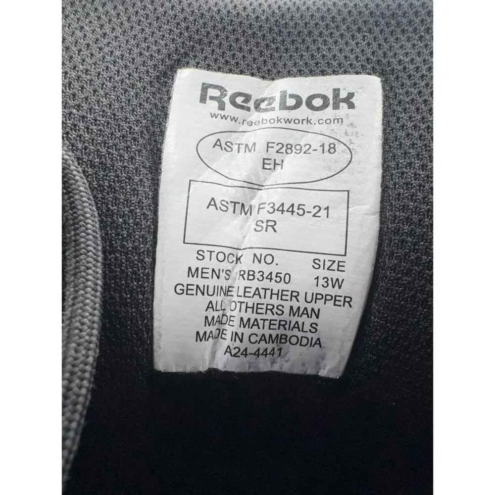 Reebok Men Black Tactical Waterproof Side Zip Duty Boots Size 13 RB8805 Military